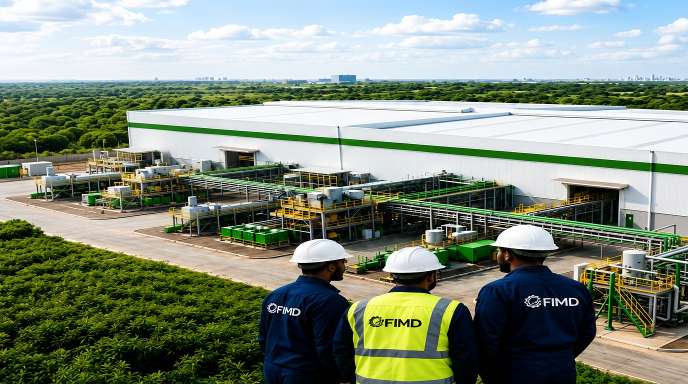 Équipe FIMD GROUP en uniforme sur un site industriel
